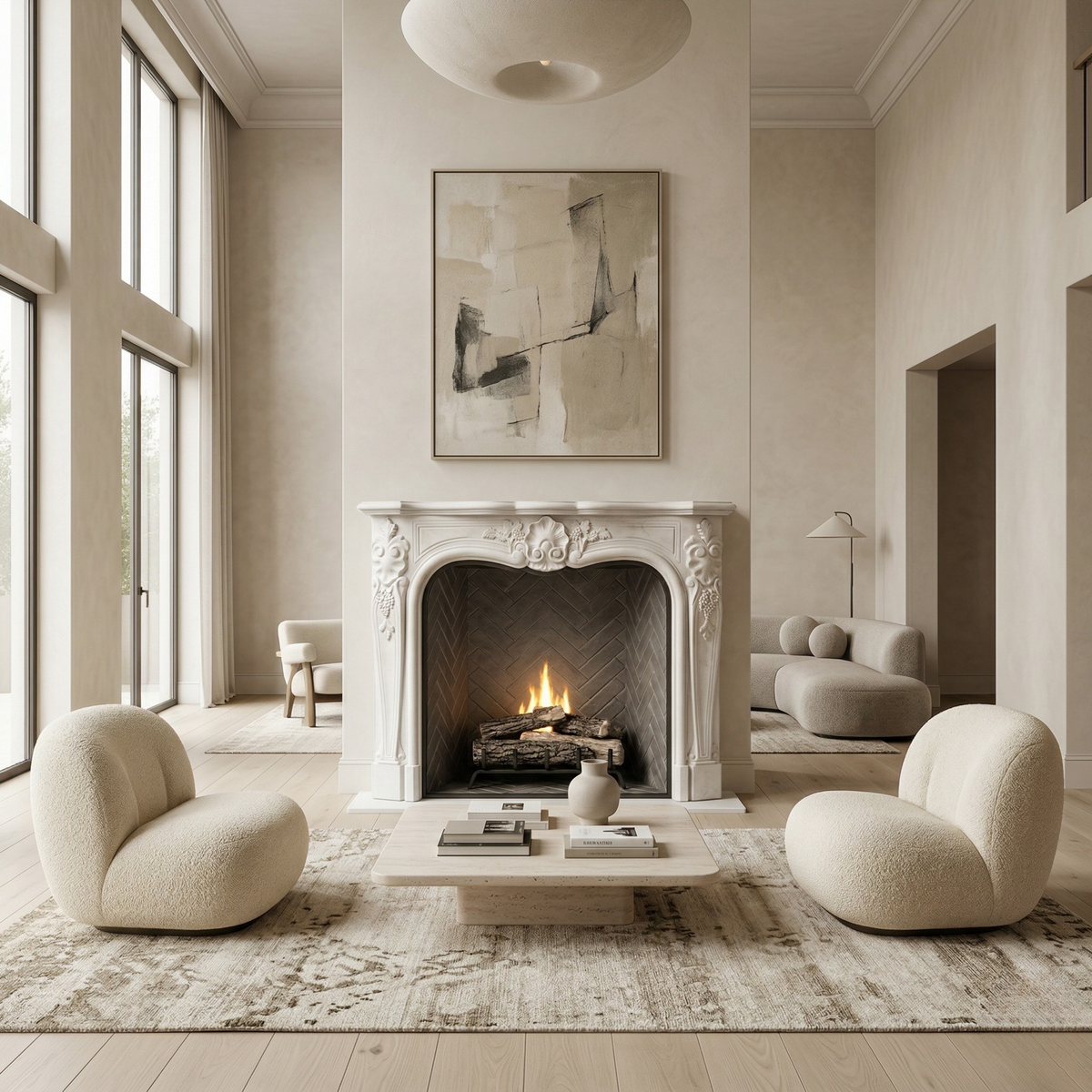 Montecito Cast Stone Fireplace Surround