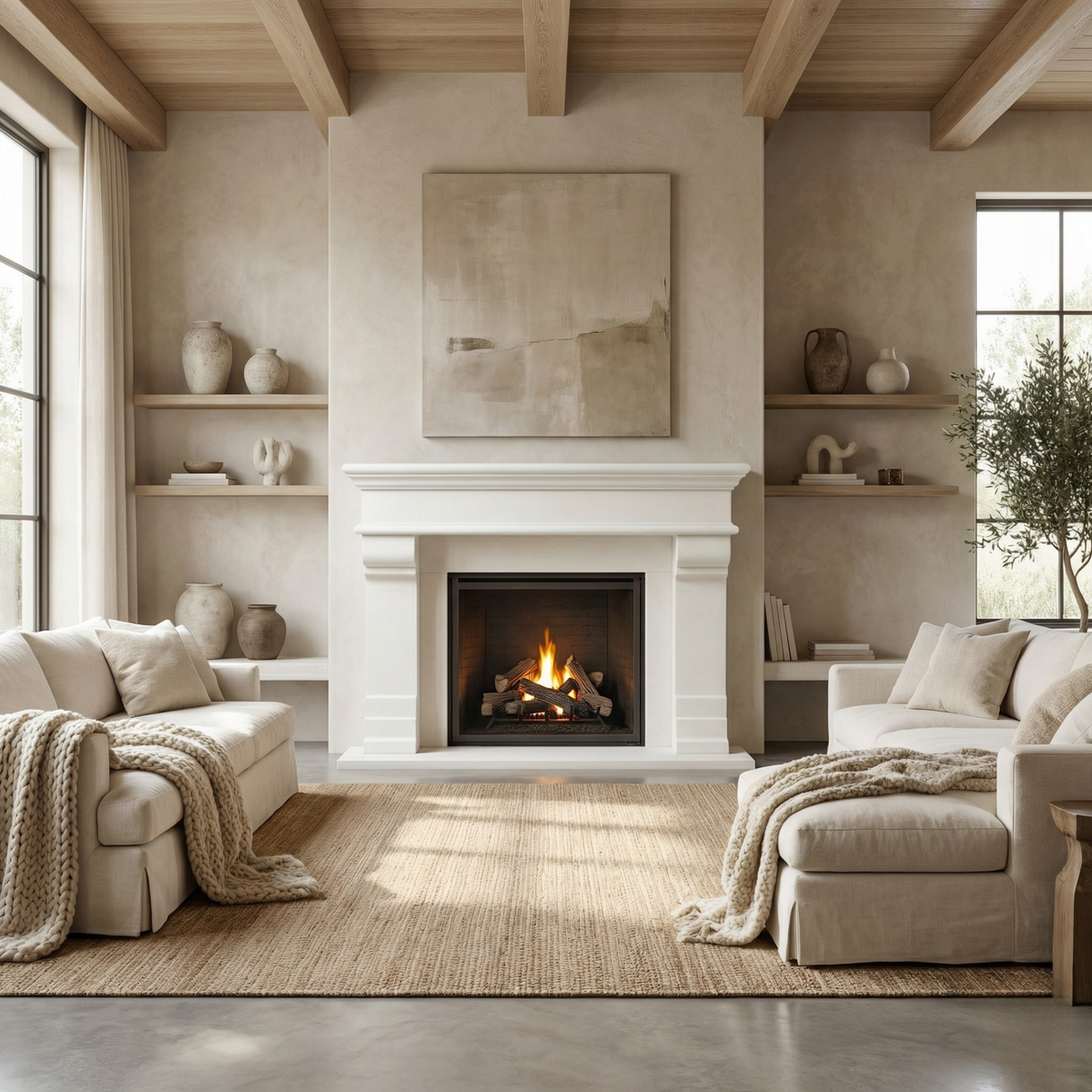 Avalon Cast Stone Fireplace Mantel