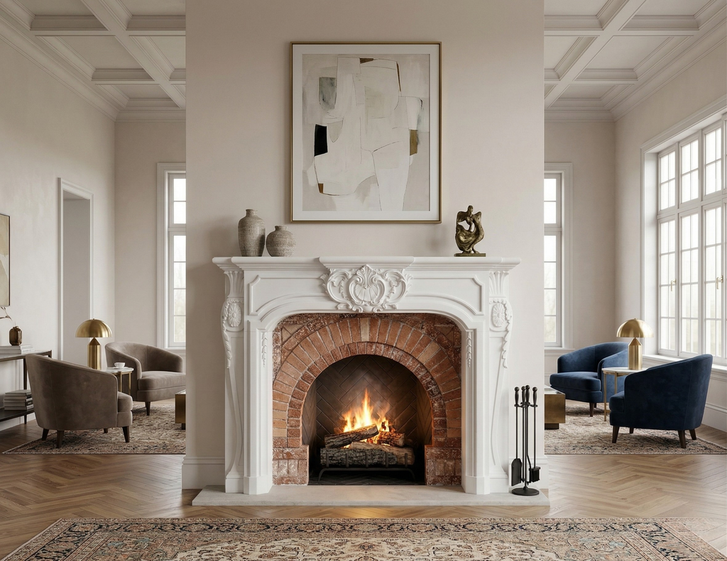 Turan Cast Stone Fireplace Surround